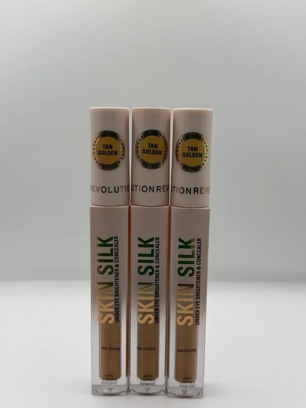 Makeup Revolution Beauty SET OF 3: Skin Silk Brightening Concealer Tan Golden